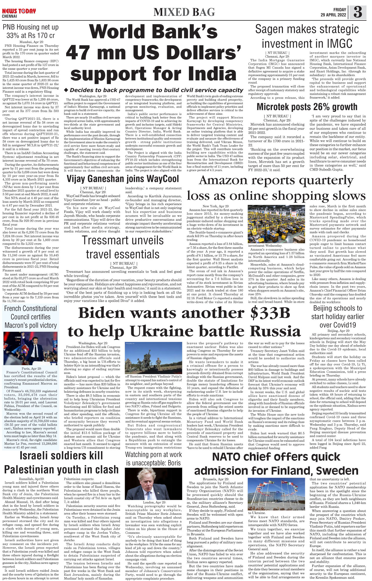 29 April 2022 News Today First With The News