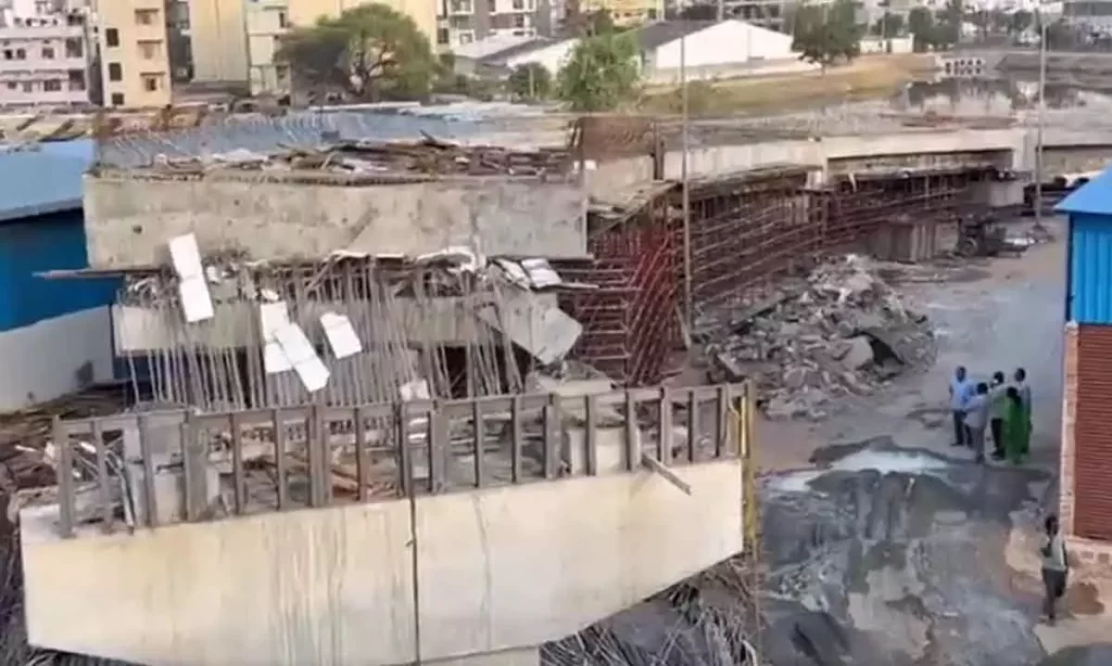 8 injured as flyover slab collapses in Hyderabad’s LB Nagar