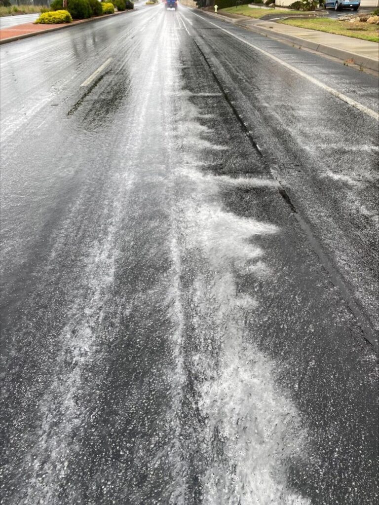 Brief rain causes slippery roads across city