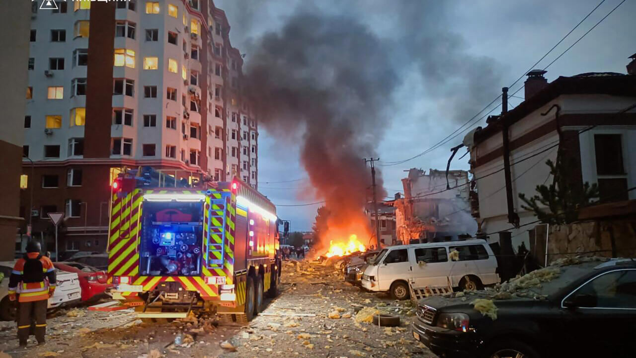 Russian strikes kill two as Ukraine hits drone factory