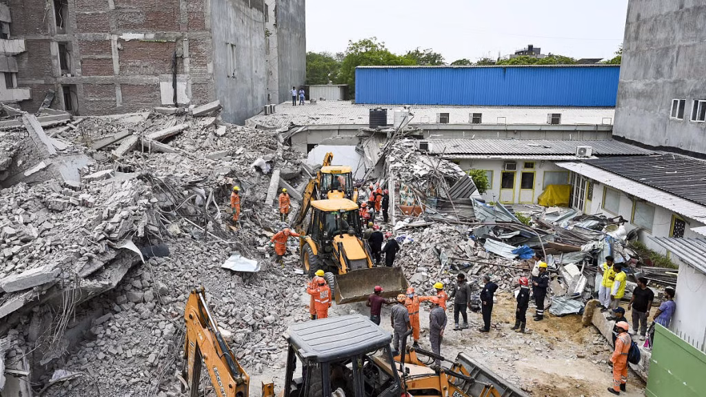 6 die in Saket building collapse; 2 MCD engineers suspended