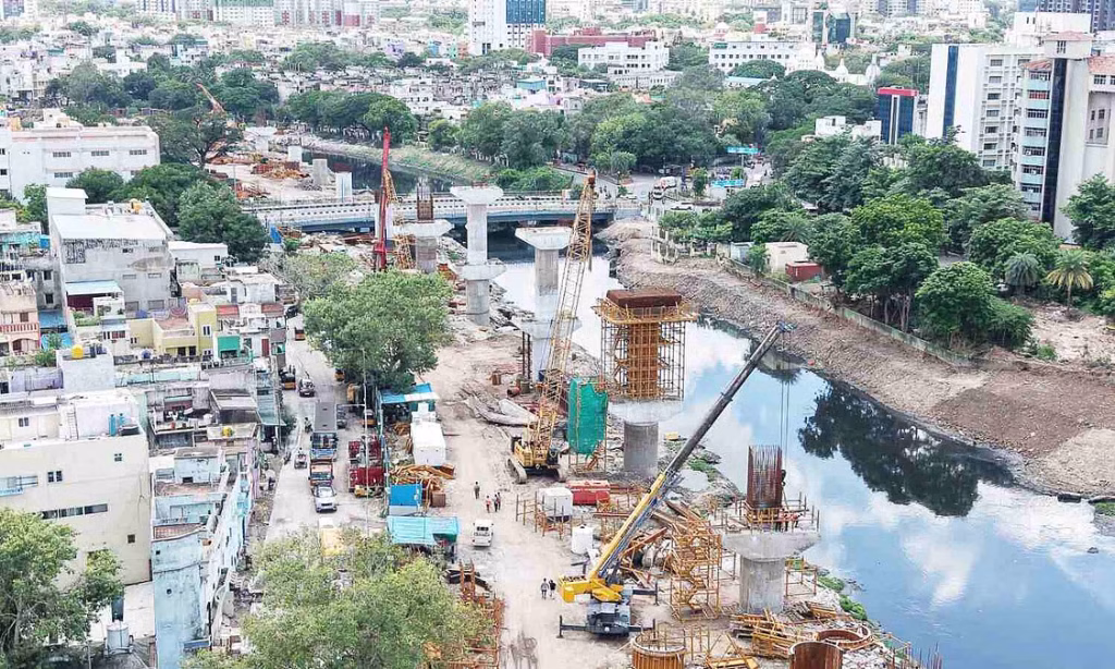 Chennai Port flyover work picks up pace