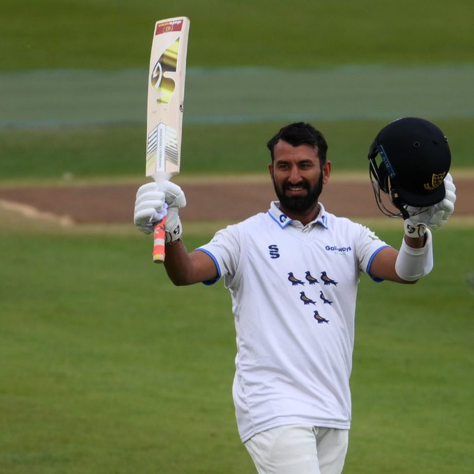 Pujara scores another ton in county cricket