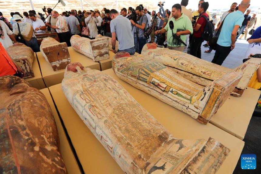 Egypt unveils discovery of 250 coffins
