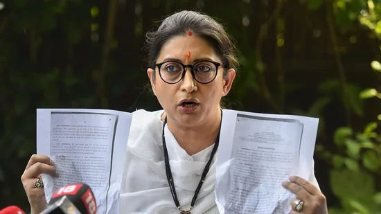 Smriti Irani sends legal notice to Congress leaders