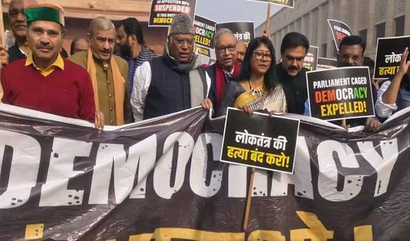 INDIA bloc holds protest march today from Parliament over suspension of MPs