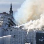 Denmark’s old stock exchange engulfed in massive fire