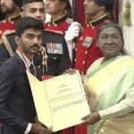 Gukesh receives Khel Ratna 