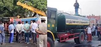 LPG Tanker that overturned in Kovai safely displaced after 7 hours of operations