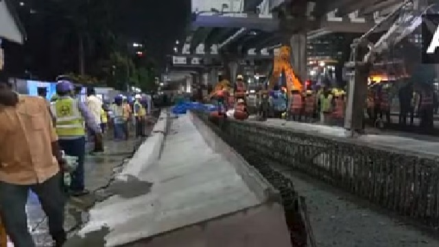 Motorcyclist crushed as concrete beam collapses at CMRL site