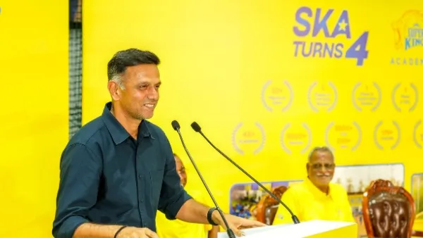 Dravid Celebrates Super Kings Academy’s anniversary