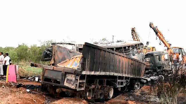 Rajasthan: 8 killed, 24 injured as bus catches fire after ramming truck in Dausa