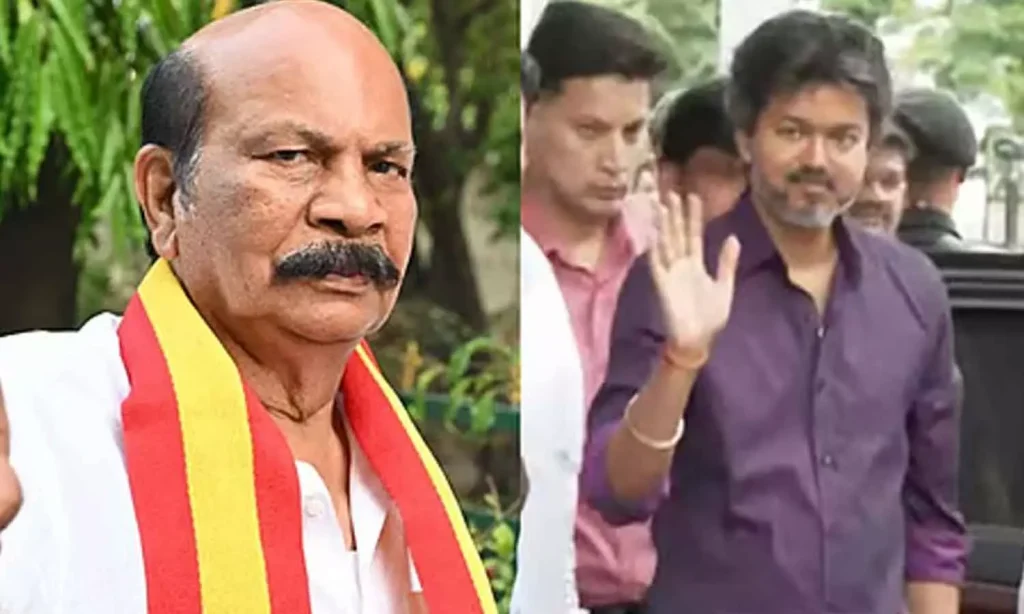 CM Vijay visits hospitalised MLA VS Babu