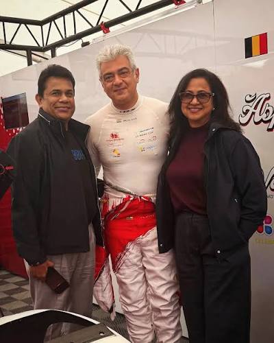 Radikaa Sarathkumar meets Ajith Kumar in London, calls him a great inspiration