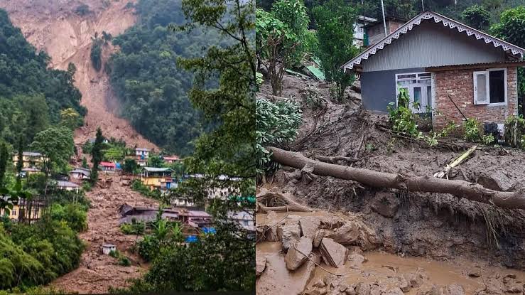 Heavy rain triggers major landslide in Sikkim, several houses damaged