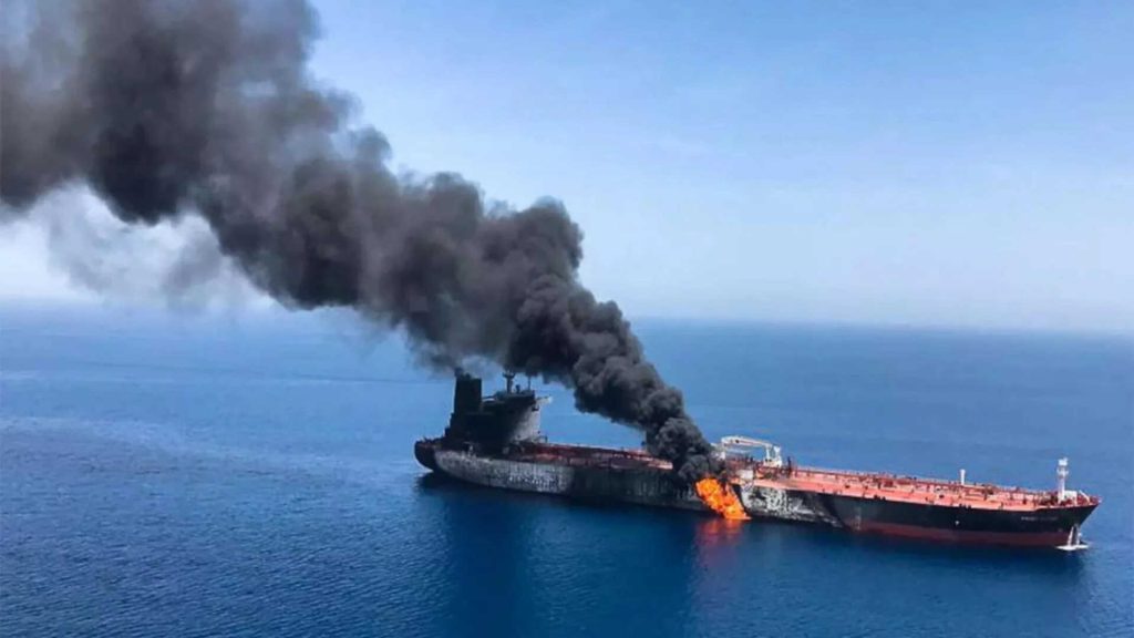 Iran claims oil tanker strike in Strait of Hormuz