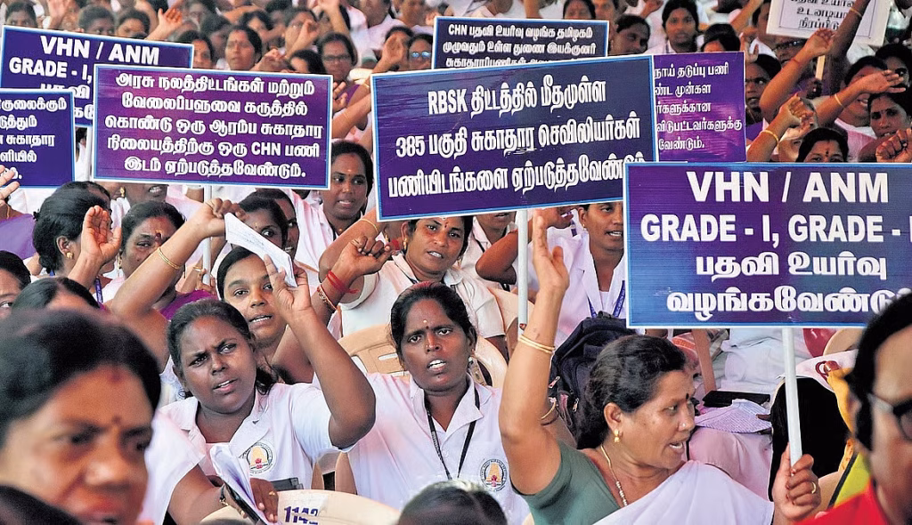 Nurses protest 11-month contract recruitment